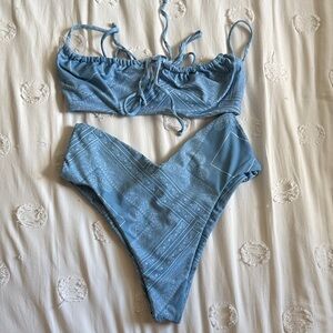 Skatie Light Blue Bikini with Paisley Design